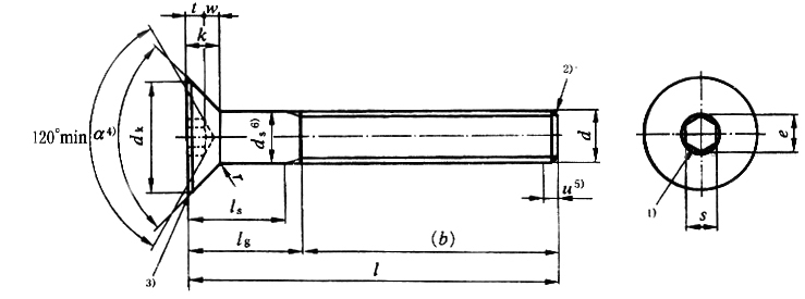 國標號gb/70.3-2000內(nèi)六角沉頭螺絲，